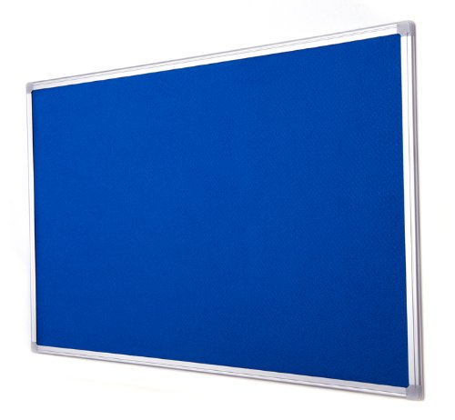Bi-Office Earth - Tablero de Anuncios con Marco de Aluminio, 90 x 60 cm, Tablón de Fieltro Azul