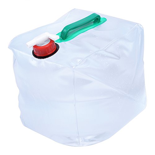 Bolsa de transporte de agua portátil plegable de 20 l/10 litros, PVC de grado alimentario, bolsa de agua potable transparente para el aire libre, contenedor de agua para camping (20 L)