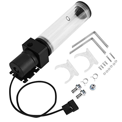 Bomba de Agua del Sistema de enfriamiento de Agua de PC de Bricolaje, computadora de acrílico Depósito de Cilindro de Tanque de enfriamiento de Agua LED Bomba de 19W G1/4(160mm)