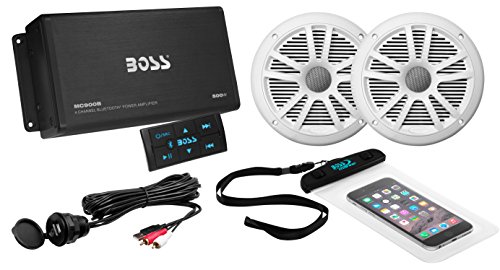 Boss Audio ask902b.6 500 W Amplificador de 4 canales Bluetooth y un par de 180 W Altavoz Marino en Juego