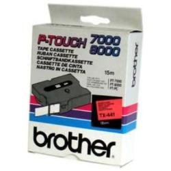 Brother Gloss Laminated Labelling Tape - 18mm, Black/Red TX Cinta para Impresora de Etiquetas - Cintas para impresoras de Etiquetas (Black/Red, TX, 15,4 m, 1,8 cm)