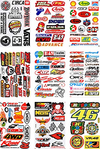 by soljo Conjunto de 9 Sponsors Hoja Racing Decal Sticker Tuning Racing Tamaño: 27 x 18 cm para el Coche o la Moto
