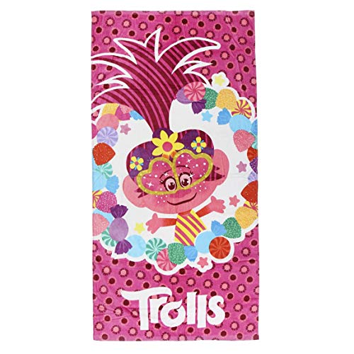 Cerdá Toalla Playa Infantil Trolls, Rojo, 70 x 140 cm