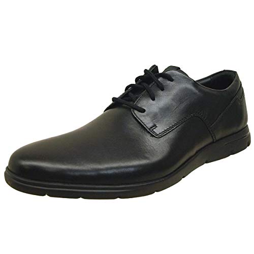 Clarks Vennor Walk, Zapatos de Cordones Derby Hombre, Negro (Black Leather), 41 EU