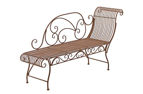 CLP Tumbona de Jardin Karma en Estilo Rústico I Banco en Diseño Chaiselongue I Tumbona de Jardín Exterior I Banco de Exterior de Hierro I Color:, Color:Antiguo marrón CLP Tumbona de Jardin Karma en Estilo Rústico I Banco en Diseño Chaiselongue I Tumbona de Jardín Exterior I Banco de Exterior de Hierro I Color:, Color:Antiguo marrón