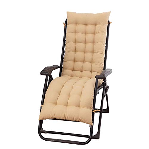 Cojín para tumbona reclinable de jardín, acolchado, cojín de respaldo alto, cojín grueso y suave para silla/sofá 155*48*8cm marrón (No incluye sillas)
