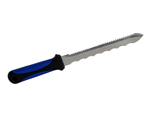 Cuchilla aislante con mango de plástico (TPR), mango de 2 componentes, longitud de la hoja de 20 cm, hoja fija, cuchillo aislante.