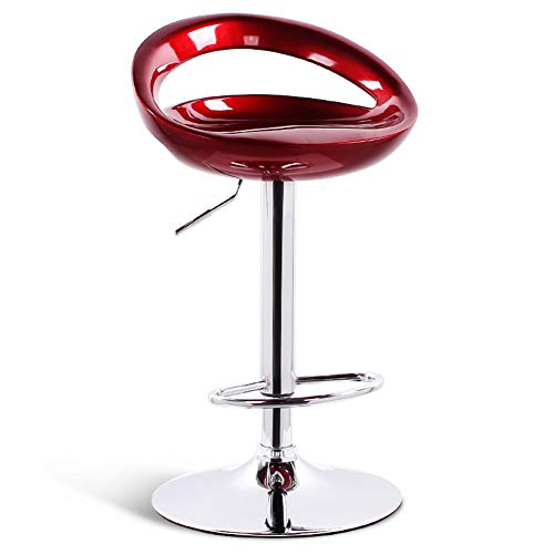 CYY Rojo Taburete de Bar con Respaldo y Reposapiés,Regulable en Altura ABS Taburete Alto con Base de Acero Cromado,Cocina para el Hogar Mostrador Giratorios Silla CYY Rojo Taburete de Bar con Respaldo y Reposapiés,Regulable en Altura ABS Taburete Alto con Base de Acero Cromado,Cocina para el Hogar Mostrador Giratorios Silla