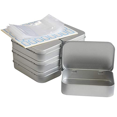 DARUITE 6 PCS Caja Metalica Almacenaje con Tapa Almacenamiento Portátil Gadget Pequeño 9,5 x 6 x 2,2 cm