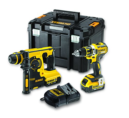 DeWalt BL DCD790/DCH253 DCK273M2T-QW - Estuche de taladro y martillo combinado con batería (18 V, 4 Ah) DeWalt BL DCD790/DCH253 DCK273M2T-QW - Estuche de taladro y martillo combinado con batería (18 V, 4 Ah)