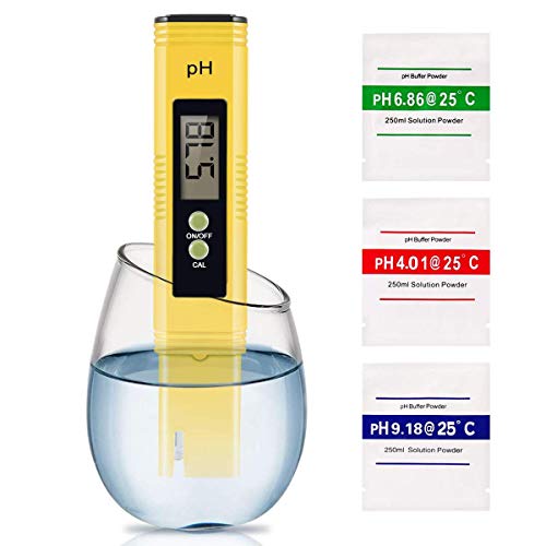 Digital de Mano PH Tester, Alta precisión Calidad del Aa Medidorgu Rango de Medición de pH 0-14 para Acuarios, Piscinas, Auto Calibración