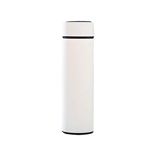 DIKOPRO Stainless Steel Vacuum Flask, nsulated Travel Coffee Mug, Double Walled Vacuum Stainless Steel Sports Water Bottle, Drink Flask, LED Temperature Display Smart Water Cup(White,500ml)