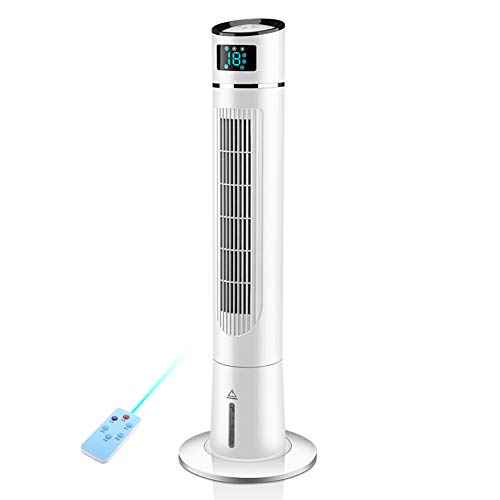 DIOE Ventilador de Torre oscilante, Ventilador de enfriamiento Delgado eléctrico de 60 vatios 3 velocidades de sincronización, Pantalla Digital de Temperatura, Peso Ligero