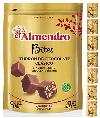 El Almendro - Bites de Turrón de Chocolate con Leche Crujiente 120g - 8 Unidades 960g