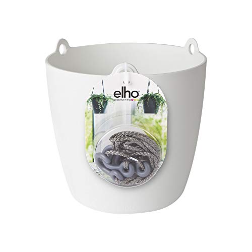 Elho Brussels Hanging Basket Maceta Colgante, White, 18,3x18,3x18 cm