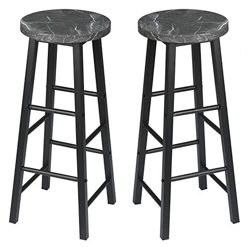 EUGAD 0653BY-2 Pack de 2 Taburete Alto de Bar Silla de Comedor MDF Taburete de Cocina Estructura de Metal Sillas Sillón Negro EUGAD 0653BY-2 Pack de 2 Taburete Alto de Bar Silla de Comedor MDF Taburete de Cocina Estructura de Metal Sillas Sillón Negro
