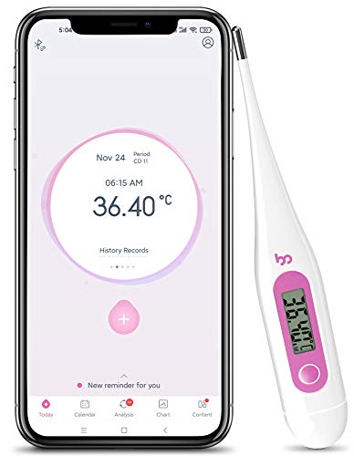 Femometer Termómetro basal - con APP (iOS y Android) en Español - Realiza Seguimiento de los Días Fértiles y Predice la Ovulación para la Planificación Familiar,Morado