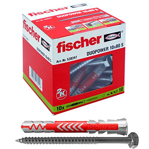 Fischer 538247 DUOPOWER - Esquís (10 x 80 cm), color gris y rojo