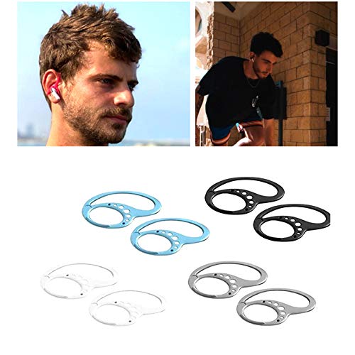 Ganchos para pendientes, 2 pares de clips de silicona antideslizantes para sujetar la oreja, compatible con todos los auriculares, para correr, andar en bicicleta -4pair