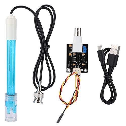 garsent Medidor de pH Digital, módulo de Sensor de pH + sonda de pH Sensor de código de Prueba del electrodo para Aquaponics, Tanques de Peces.