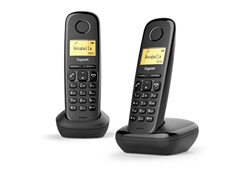 Gigaset A170 Duo Analog/DECT telephone Negro Identificador de llamadas - Teléfono (Analog/DECT telephone, Terminal inalámbrico, 50 entradas, Identificador de llamadas, Negro)