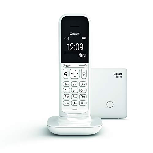 Gigaset CL390 - Teléfono fijo inalámbrico para casa, pantalla iluminada, agenda 150 contactos, blanco