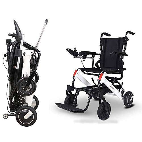 GJJSZ Silla de Ruedas eléctrica Plegable Smart Compacto Portátil Ligero Scooter Auml; Coche de Ayuda para discapacitados de Edad Avanzada 20.5 kg, Puede Conducir 15 km