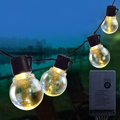 Guirnalda Luces Exterior, HUAFA 10m(32ft) Cadena de Luz, guirnaldas luminosas de exterior con 38 bombillas 8 modos perfecto para Jardín Patio Trasero Fiesta Navidad [Clase de eficiencia energética A+]