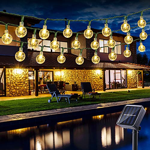 Guirnalda Luces Exterior Solares, BrizLabs 6.5M 30 LED Cadena de Luces Impermeable 8 Modos De Iluminación para Interiores y Exteriores Jardín, Navidad, Terraza, Patio, Fiestas (Blanco Calido) Guirnalda Luces Exterior Solares, BrizLabs 6.5M 30 LED Cadena de Luces Impermeable 8 Modos De Iluminación para Interiores y Exteriores Jardín, Navidad, Terraza, Patio, Fiestas (Blanco Calido)
