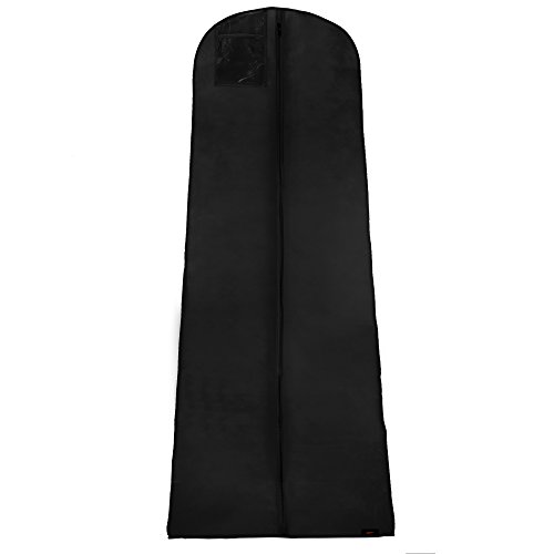 Hangerworld 3 Fundas para Vestido de Novia 183cm Transpirable Anti-Polvo Negro con Cremallera