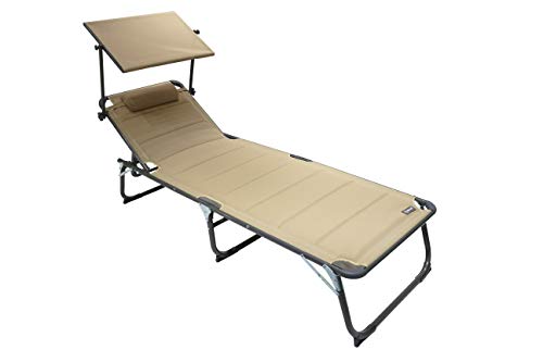 Homecall - Tumbona de espuma de secado rápido con parasol, XXL, 200 x 70 cm, Beige (Arena) Homecall - Tumbona de espuma de secado rápido con parasol, XXL, 200 x 70 cm, Beige (Arena)