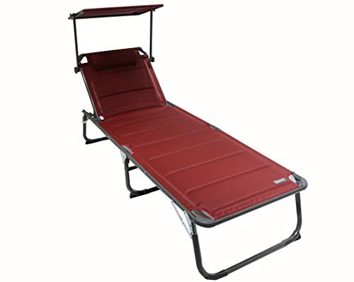 Homecall - Tumbona de espuma de secado rápido con parasol, XXL, 200 x 70 cm, Rojo Homecall - Tumbona de espuma de secado rápido con parasol, XXL, 200 x 70 cm, Rojo