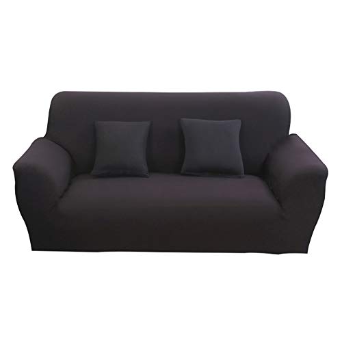 Hotniu Funda Sofa 2 Plazas, Fundas Elastica de Sofá, Fundas para Sofa Ajustables, Antideslizante Protector Cubre Sofa (Dos Plazas, Negro)