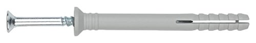 INDEX Fixing Systems VTCCA06050 [TC-CA] clavable de poliamida 6.6, premontado con tornillo rosca-arpón. Taco con cabeza avellanada (6 x 50 Ø6), 30 Piezas, 6 x 50 mm, diámetro de 6 mm