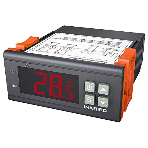 InkBird ITC-1000F Termostato Digital 220V Control de Temperatura calefacción y refrigeración con Sonda y LCD Pantalla para ventilador, reptiles terrarios, acuarios, enfriador industrial, frigorífico