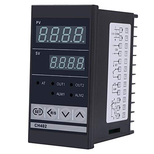 Interruptor de temperatura, CH402 AC85-264V Controlador de temperatura PID inteligente de alta precisión Relé de termostato TC/RTD Entrada modulador rf Controlador de temperatura
