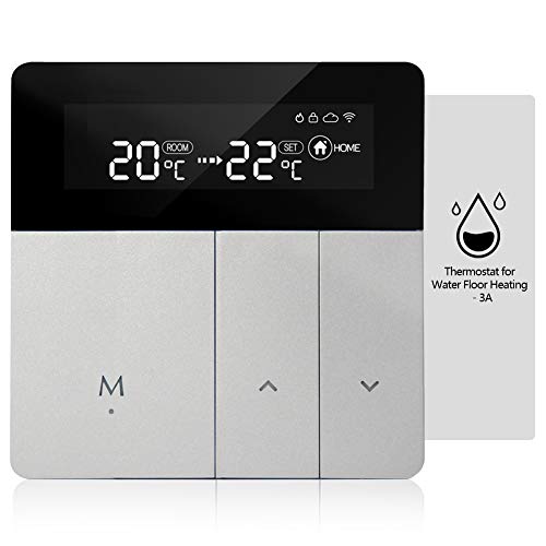 iolloi Termostato de WiFi 3A termostato de habitación, Digital Termostatos programable de habitación, Compatible con Alexa Echo/Google Home/Smart Life (Calefacción de Agua)