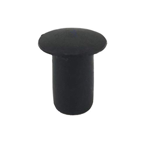 IROX - Juego de 10 tapones para agujeros de 6 mm, color negro, de plástico, profundidad del orificio de 10 mm, cabeza de 9 mm, para cubrir agujeros de muebles de 6 mm