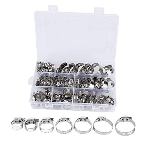 JBEIY Abrazadera De Manguera 60 Piezas, 7 Tamaños Ajustable Mordazas para tuberías De Acero Inoxidable 304 De 8-38 mm, Grado Industrial, Para Tuberías de agua, Gas, Tubo de coches etc. JBEIY Abrazadera De Manguera 60 Piezas, 7 Tamaños Ajustable Mordazas para tuberías De Acero Inoxidable 304 De 8-38 mm, Grado Industrial, Para Tuberías de agua, Gas, Tubo de coches etc.