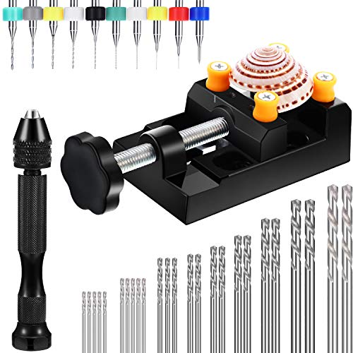 Juego de 37 Piezas Taladro de Mano, Incluye Tornillo de Banco Taladro de Mano con Mini Taladros, Taladros Helicoidales y Tornillo de Banco para Artesanía Talla Bricolaje (0,3-1,2 mm Taladro de PCB) Juego de 37 Piezas Taladro de Mano, Incluye Tornillo de Banco Taladro de Mano con Mini Taladros, Taladros Helicoidales y Tornillo de Banco para Artesanía Talla Bricolaje (0,3-1,2 mm Taladro de PCB)