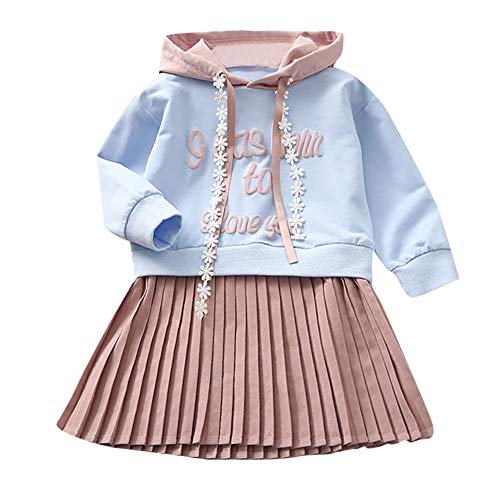 K-youth Ropa Niña, Letra Vestido De Bebé Niña Sudadera con Capucha Princesa Vestido De Niñas para Fiesta Infantil Trajes de Ceremonia Casual 2018 Baratos(Azul, 3-4 años)