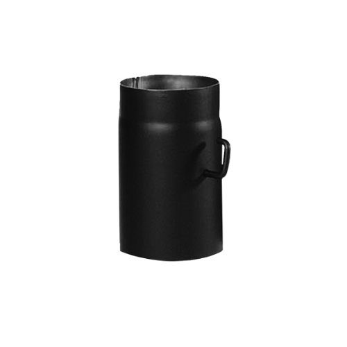 Kamino - Flam – Tubo con válvula para chimenea (Ø 120 mm/longitud 250 mm), Tubo de escape para estufa de leña, Conducto de humos – acero resistente a altas temperaturas – durable, estable – negro