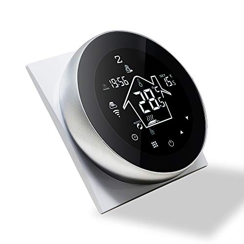 KETOTEK Termostato WiFi para calefacción eléctrica de piso,Termostato inteligente con sonda compatible con Alexa y Google Home，Termostato de ambiente Programable Control de APP y Voz 16A