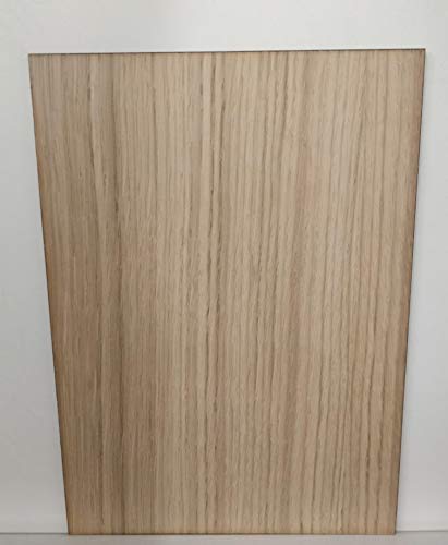 LaserKris - Tablero de madera DM de roble con canteado láser tamaño A4; lámina de madera vertical, para manualidades y grabado con láser