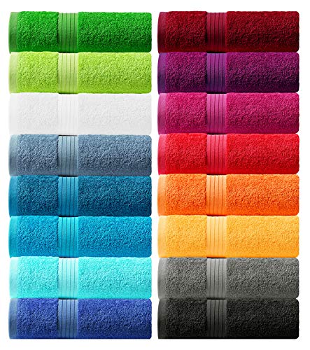 Lashuma toallas 30x50 cm negras, 4 piezas de toallas de invitados serie: Linz, toallas de manos cocina de 100% algodon