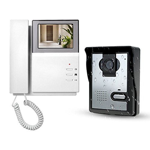 LIBO Sistema de Videoportero 4.3inch Monitor LCD Kits de Timbre de Video Intercomunicador, Vision Nocturna Cámara Intercomunicador de la Puerta Para uso en el Hogar