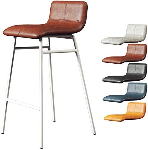Living Decoración Sillas de bar Altura del mostrador Taburete de bar Sillas Taburetes de bar tapizados en piel sintética vintage con respaldo y reposapiés Patas de metal / blanco (Color: Azul Tamañ Living Decoración Sillas de bar Altura del mostrador Taburete de bar Sillas Taburetes de bar tapizados en piel sintética vintage con respaldo y reposapiés Patas de metal / blanco (Color: Azul Tamañ