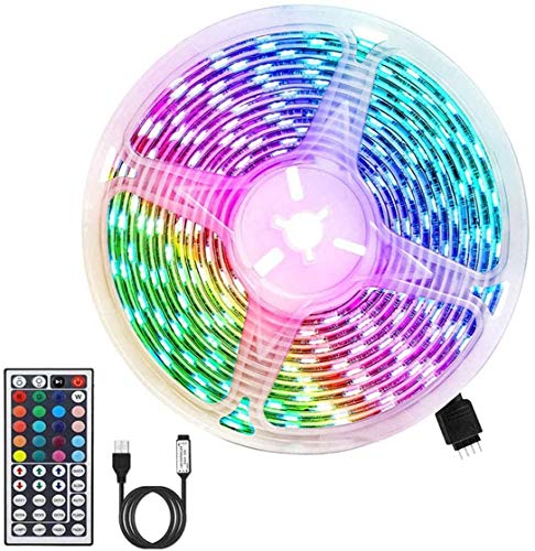 Luces LED,3M Luces LED Habitacion,Tira LED 180 LED IP65 Adhesivo fuerte 20 colores 6 modos multicolor con interfaz USB y control remoto IR para decoración e iluminación de jardines domésticos