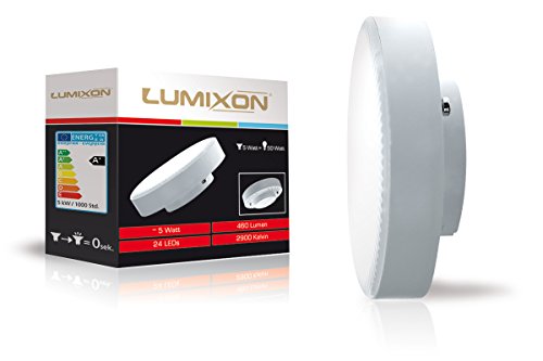 LUMIXON LED GX53 Repuesto para bombilla incandescente, 4000 K, color blanco neutro, 5 W, 480 lúmenes, CRI 82 Ra, sin oscilaciones, para bombillas de 50 W