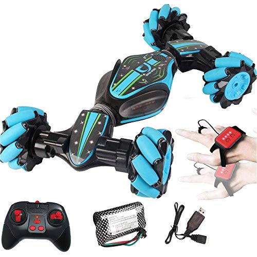 LXT PANDA Control Remoto Stunt Car, Watch Controller Air Gesture Sensing Traverse Crab Dancing Stunt Car 2.4Ghz Racing Cars Control Remoto con tracción en Las Cuatro Ruedas para Cualquier Terreno.